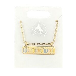 Disney Gold and Blue Walt Disney World Necklace
